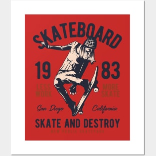 Skaters club radica manouvering skate and destroy Posters and Art